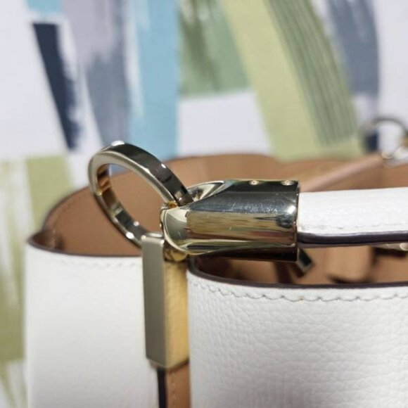 Kate Spade Phoebe Medium Top Handle Satchel In Meringue(White) Turnlock Closure - Picture 11 of 14